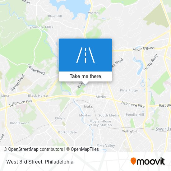 West 3rd Street map