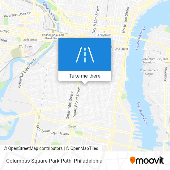 Columbus Square Park Path map