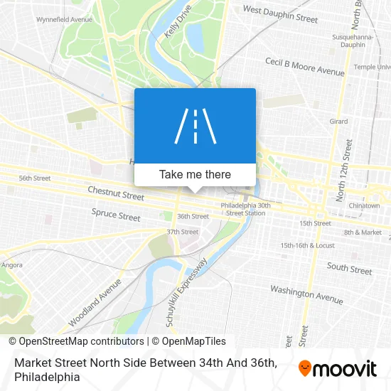 Market Street North Side Between 34th And 36th map