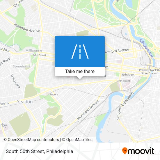 South 50th Street map