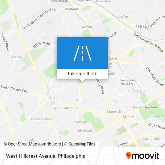 West Hillcrest Avenue map