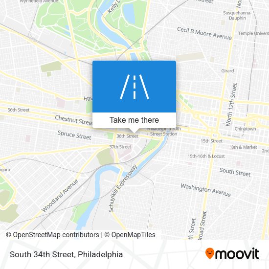 South 34th Street map