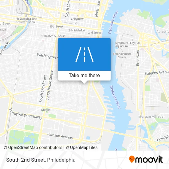 South 2nd Street map