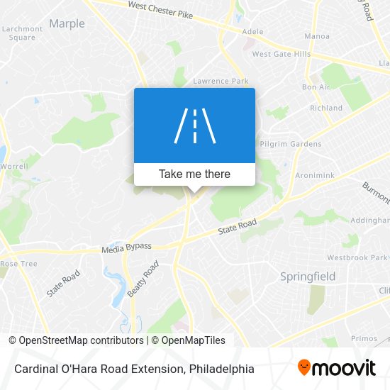 Mapa de Cardinal O'Hara Road Extension