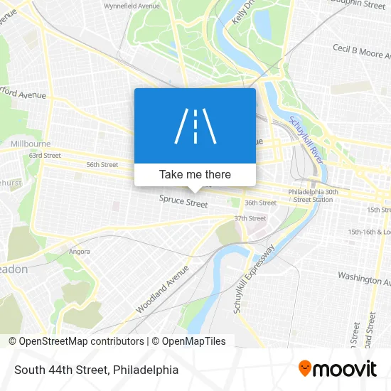 South 44th Street map