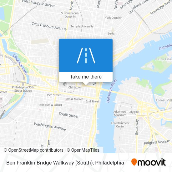 Mapa de Ben Franklin Bridge Walkway (South)