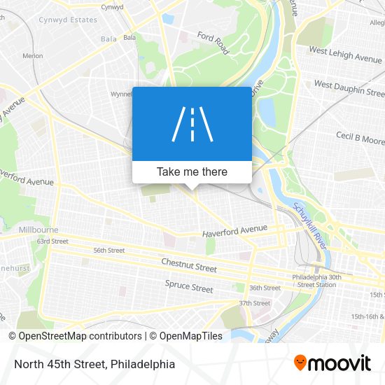 North 45th Street map