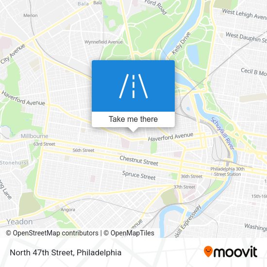 North 47th Street map