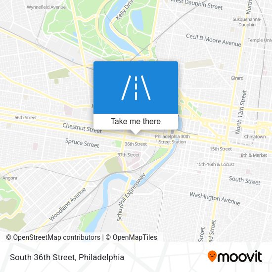 South 36th Street map