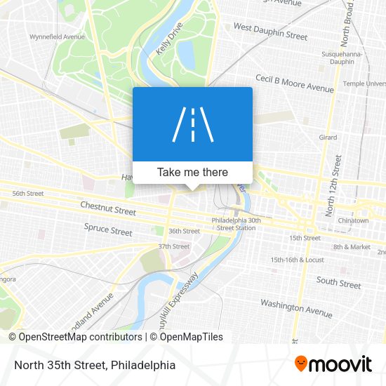 North 35th Street map