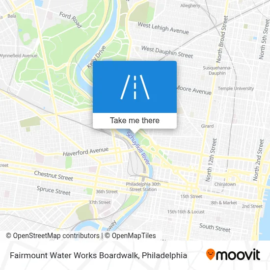 Fairmount Water Works Boardwalk map