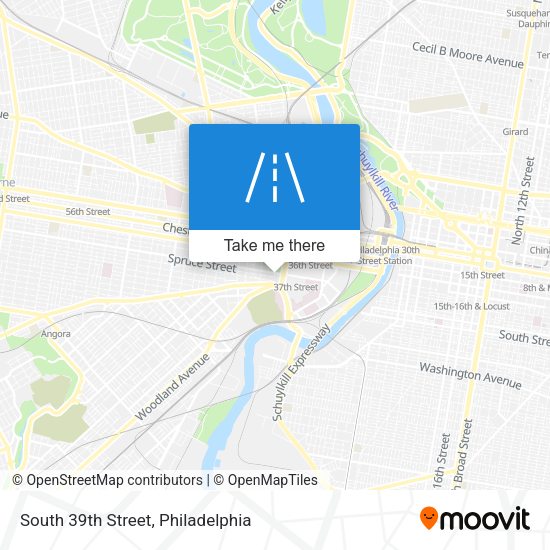 South 39th Street map