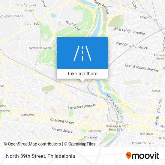 North 39th Street map