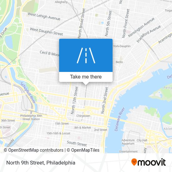 North 9th Street map