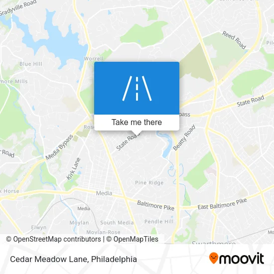 Cedar Meadow Lane map