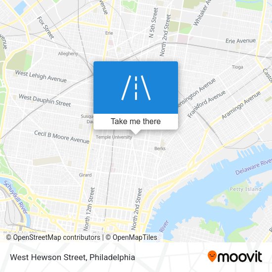 West Hewson Street map
