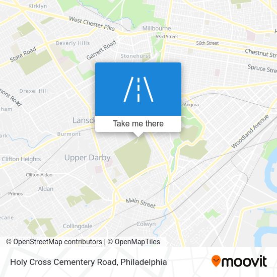 Holy Cross Cementery Road map