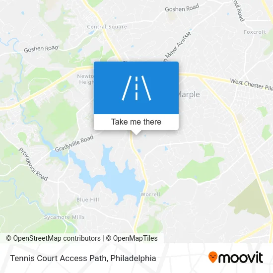 Tennis Court Access Path map