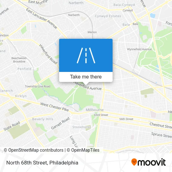 North 68th Street map
