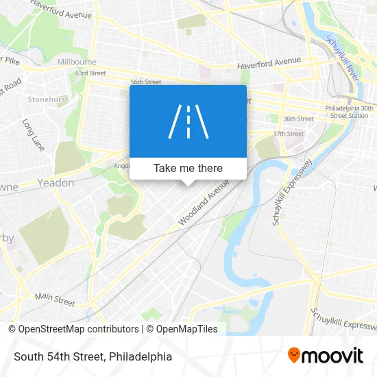 South 54th Street map