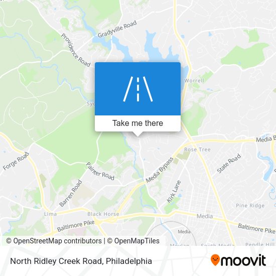 North Ridley Creek Road map