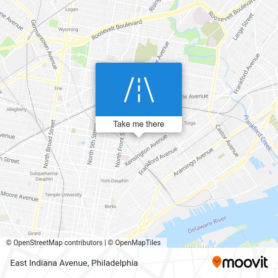 Mapa de East Indiana Avenue