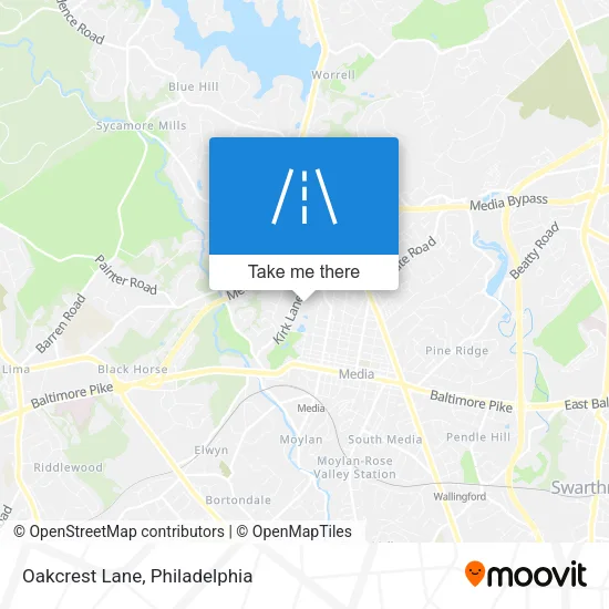 Oakcrest Lane map