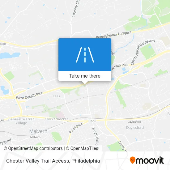 Chester Valley Trail Access map