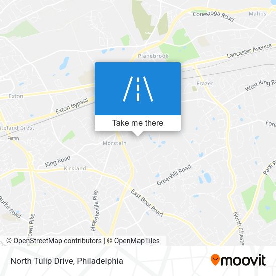 North Tulip Drive map