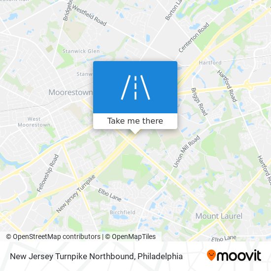 New Jersey Turnpike Northbound map