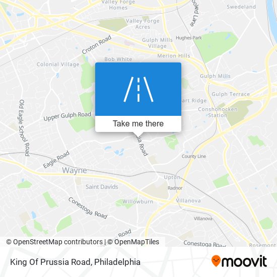 King Of Prussia Road map