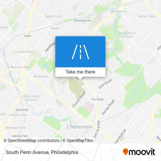 South Penn Avenue map