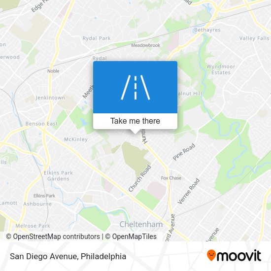 Mapa de San Diego Avenue