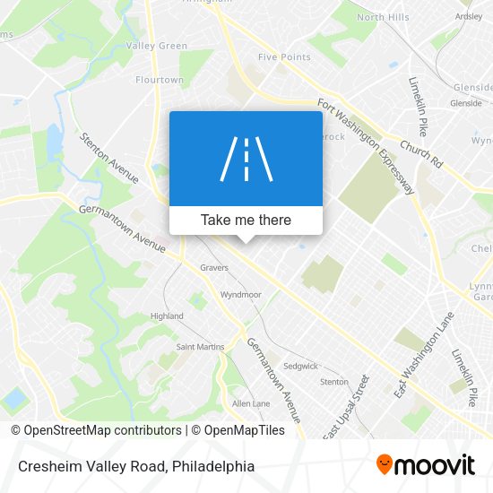 Cresheim Valley Road map