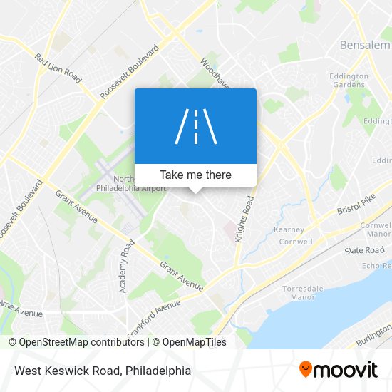 West Keswick Road map