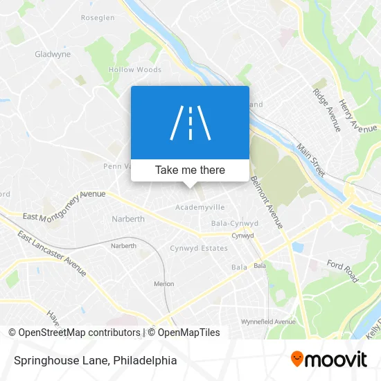 Springhouse Lane map