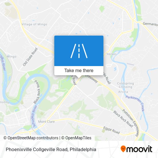 Phoenixville Collgeville Road map