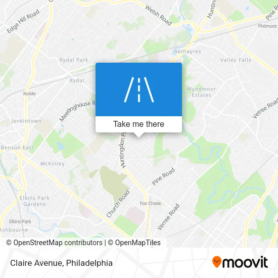 Claire Avenue map