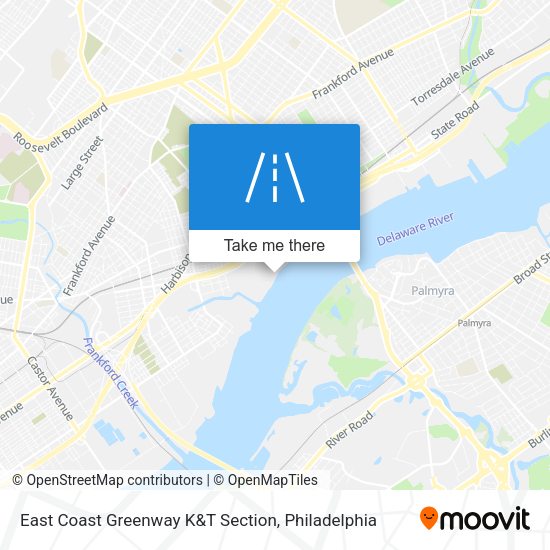 Mapa de East Coast Greenway K&T Section