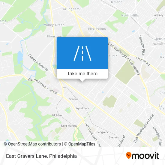 East Gravers Lane map