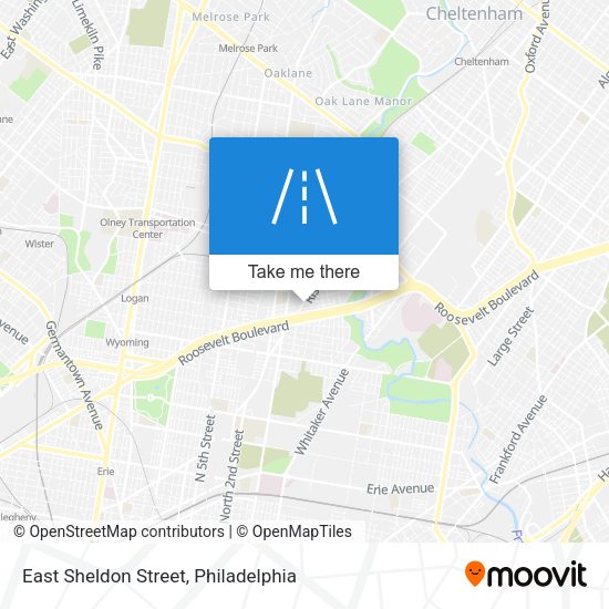 East Sheldon Street map