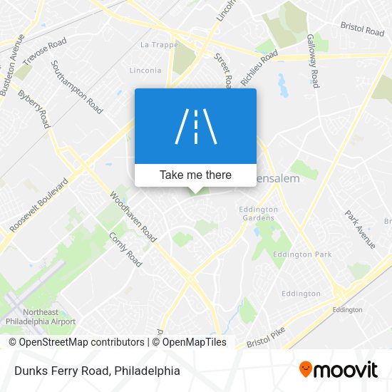 Dunks Ferry Road map