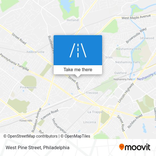 West Pine Street map