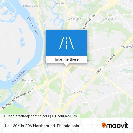 Us 130/Us 206 Northbound map