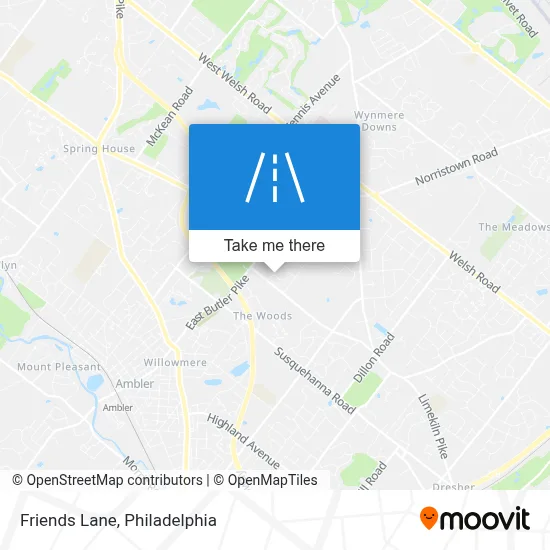 Friends Lane map