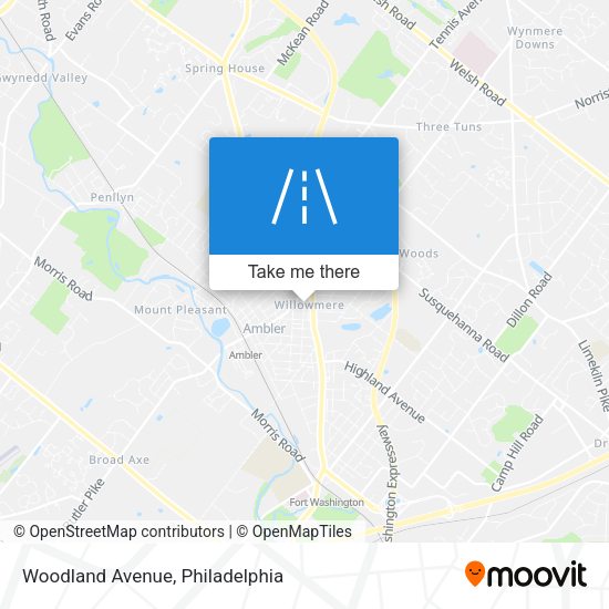 Woodland Avenue map