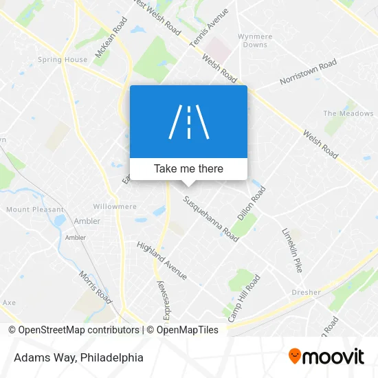 Adams Way map