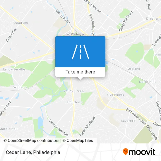 Cedar Lane map