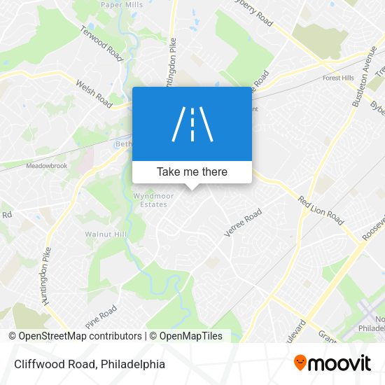 Cliffwood Road map