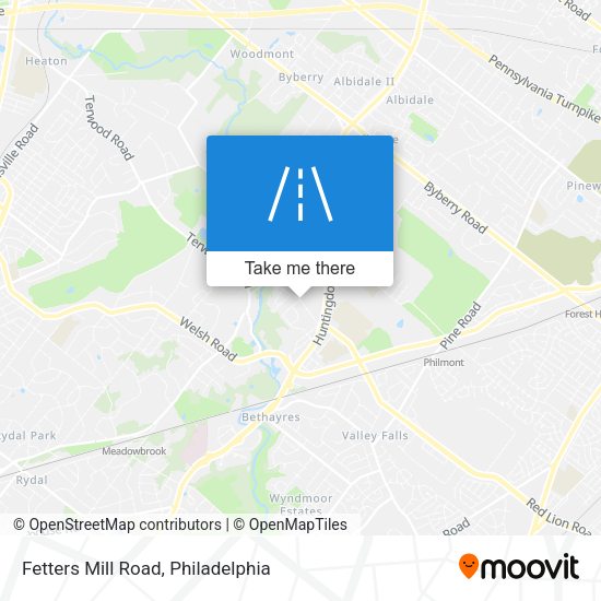 Fetters Mill Road map